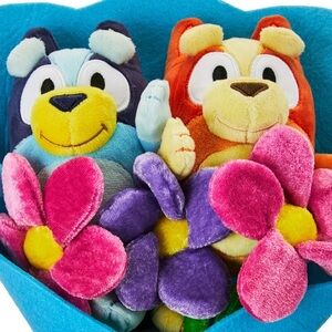 Bluey And Bingo Plush Valentine's Flowers Bouquet Blue